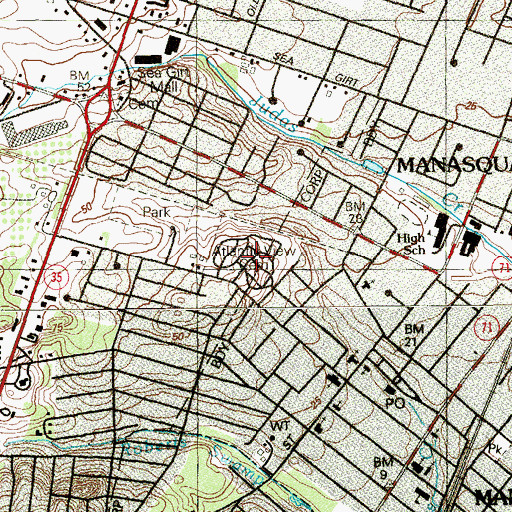 Topographic Map of Atlantic View Cemetery, NJ