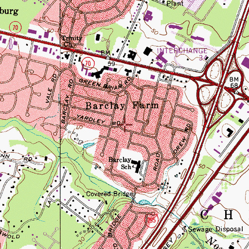 Topographic Map of Barclay Farm, NJ