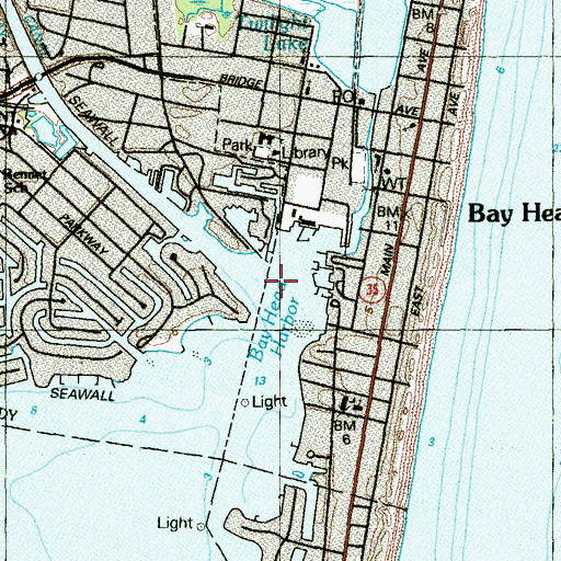 Topographic Map of Bay Head Harbor, NJ