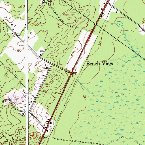 Topographic Map of Beach View, NJ
