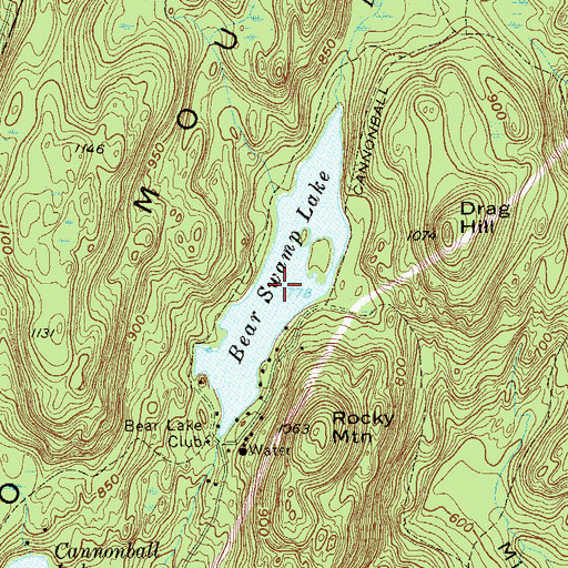 Topographic Map of Bear Swamp Lake, NJ
