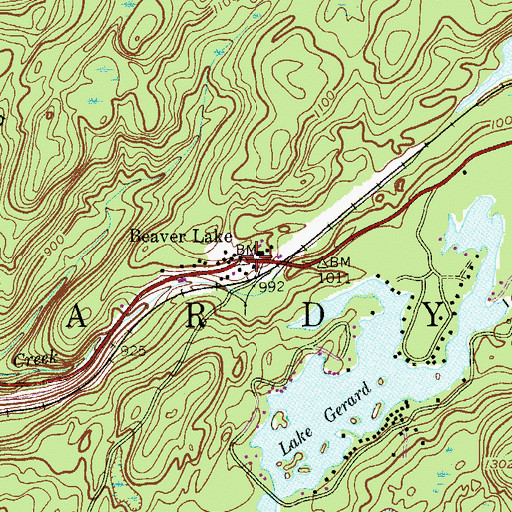 Topographic Map of Beaver Lake, NJ
