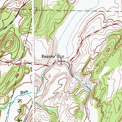 Topographic Map of Beaver Run, NJ