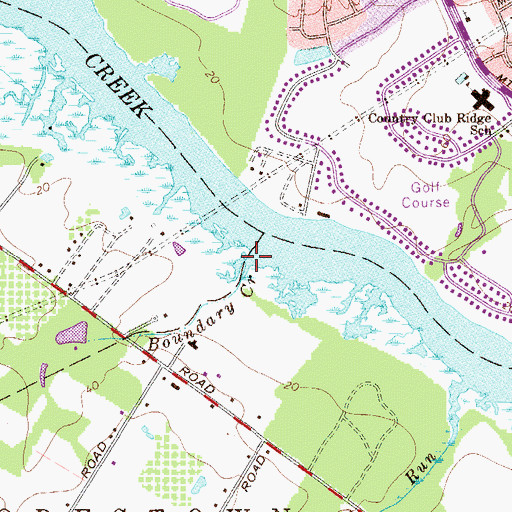Topographic Map of Boundary Creek, NJ