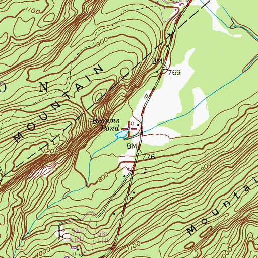 Topographic Map of Browns Pond, NJ