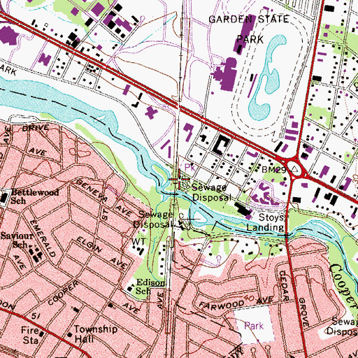 Topographic Map of Camden County Park, NJ