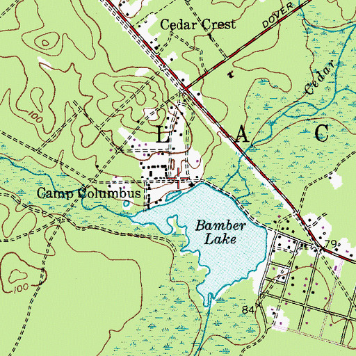 Topographic Map of Camp Columbus, NJ