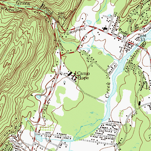 Topographic Map of Camp Hope, NJ
