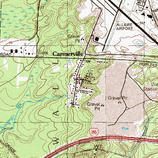 Topographic Map of Carmerville, NJ