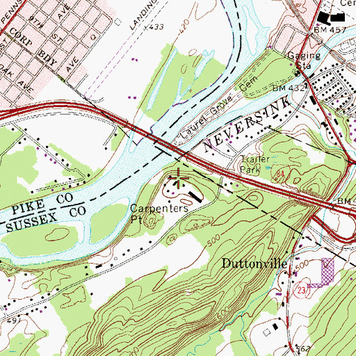 Topographic Map of Carpenters Point, NJ