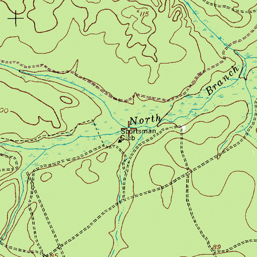 Topographic Map of Cave Cabin Branch, NJ
