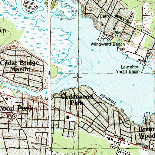 Topographic Map of Cedar Bridge Branch, NJ