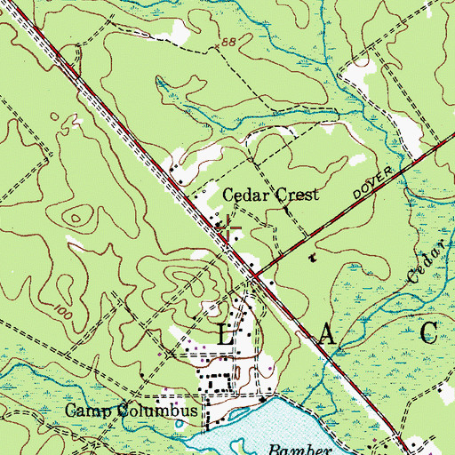 Topographic Map of Cedar Crest, NJ
