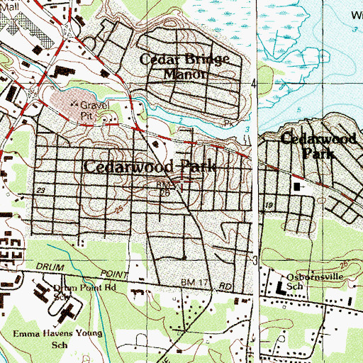 Topographic Map of Cedarwood Park, NJ