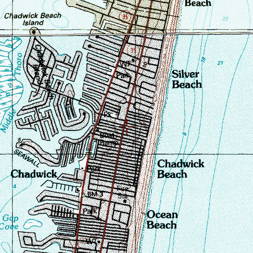 Topographic Map of Chadwick, NJ