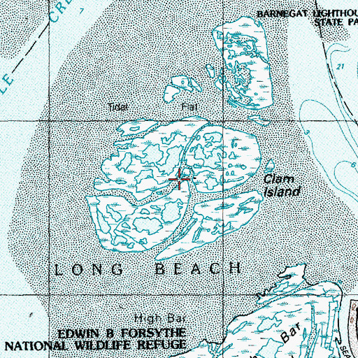 Topographic Map of Clam Island, NJ