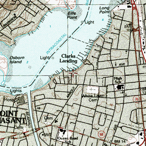 Topographic Map of Clarks Landing, NJ