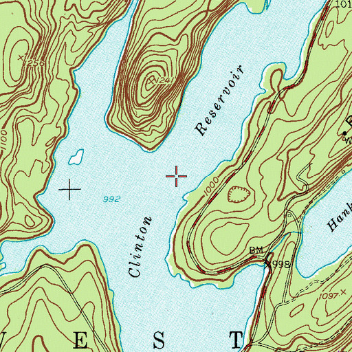 Topographic Map of Clinton Reservoir, NJ