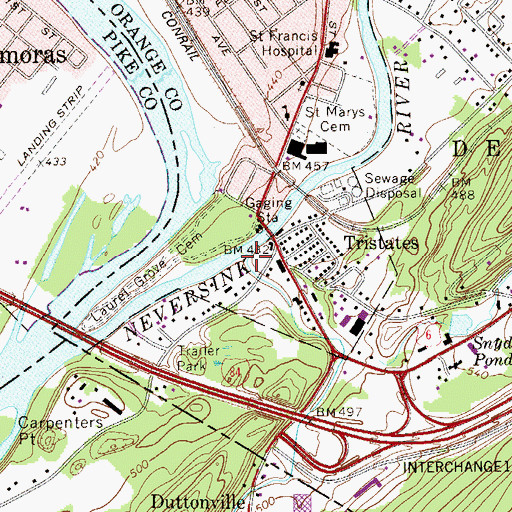 Topographic Map of Clove Brook, NJ