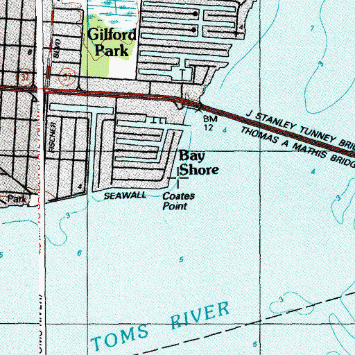 Topographic Map of Coates Point, NJ