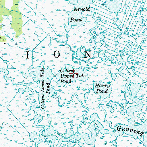 Topographic Map of Collins Upper Tide Pond, NJ