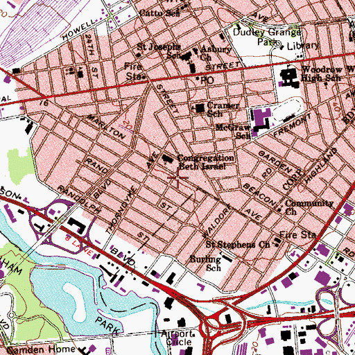 Topographic Map of Congregation Beth Israel, NJ