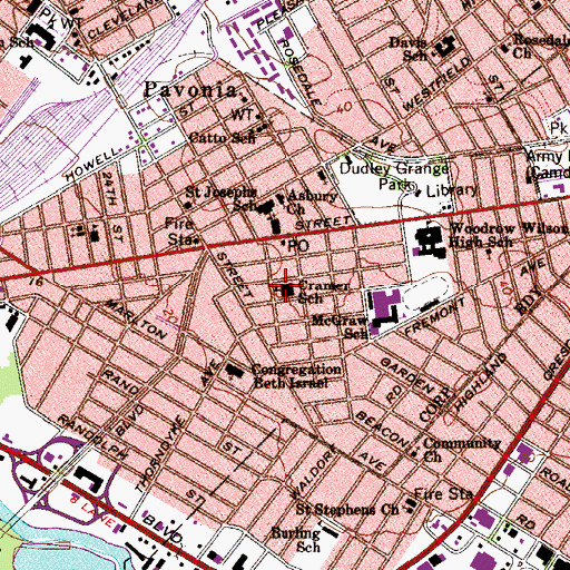 Topographic Map of Cramer Elementary School, NJ