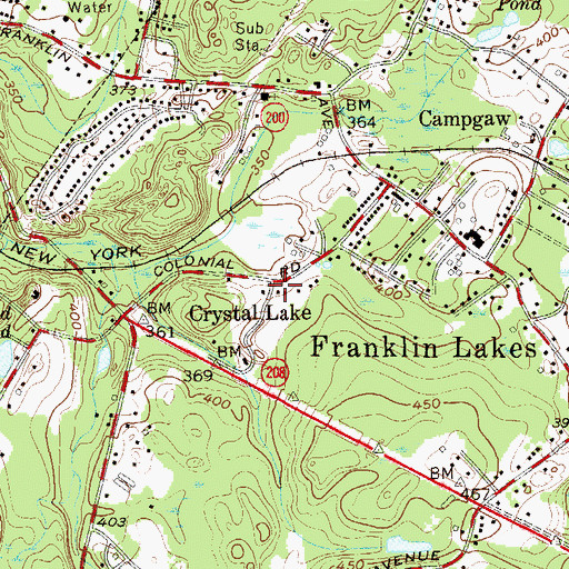 Topographic Map of Crystal Lake, NJ