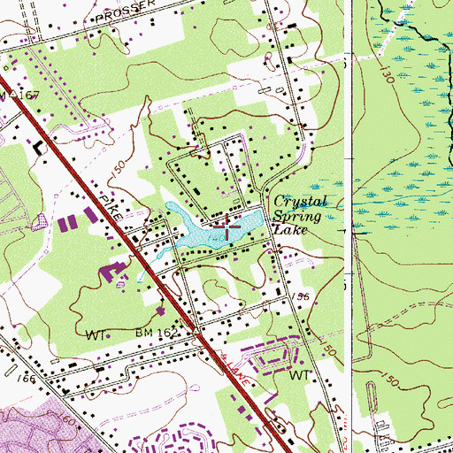 Topographic Map of Crystal Spring Lake, NJ