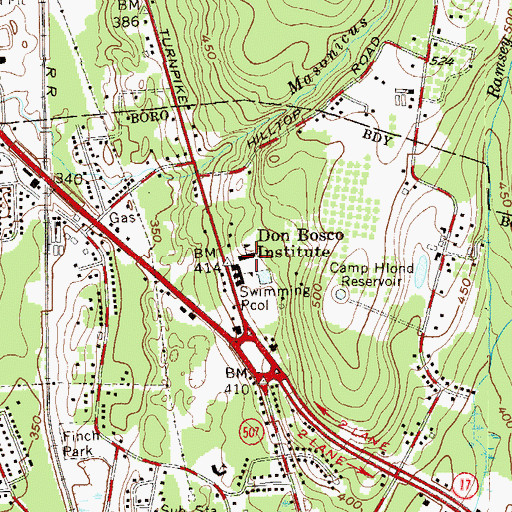 Topographic Map of Don Bosco Institute, NJ