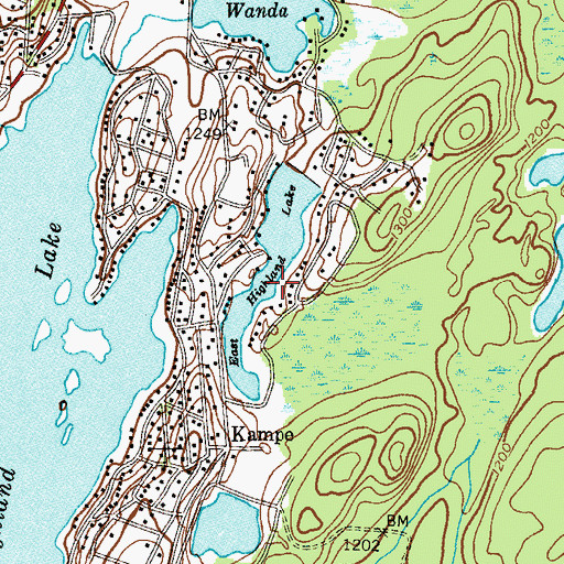 Topographic Map of East Highland Lake, NJ