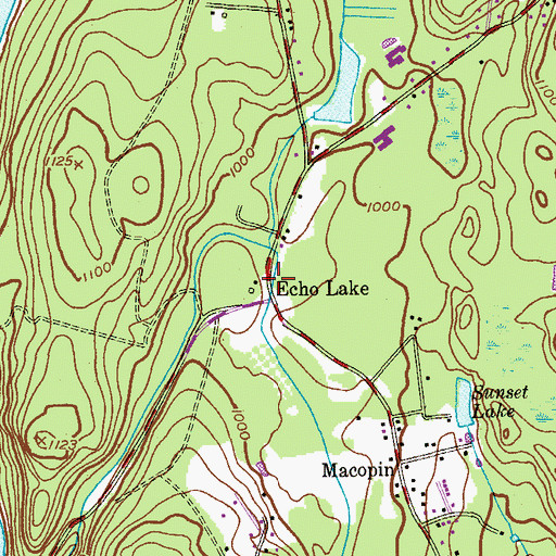 Topographic Map of Echo Lake, NJ