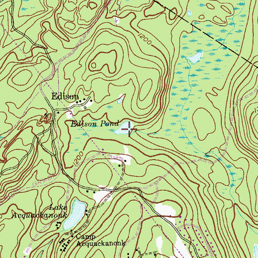 Topographic Map of Edison Pond, NJ