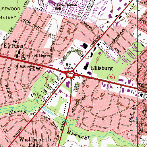 Topographic Map of Ellisburg, NJ