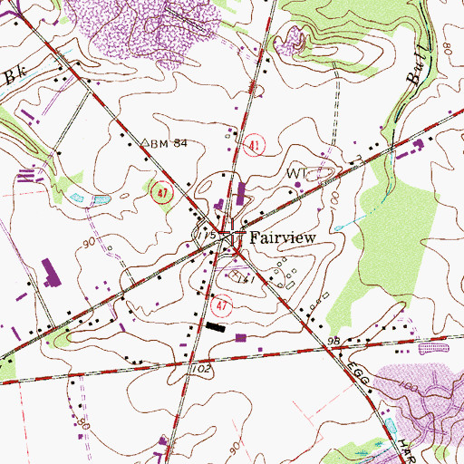 Topographic Map of Fairview, NJ
