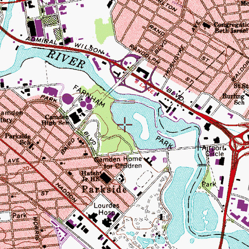 Topographic Map of Farnham Park, NJ