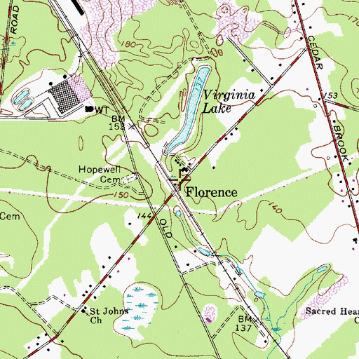 Topographic Map of Florence, NJ