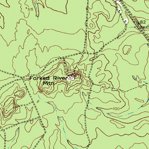 Topographic Map of Forked River Mountain, NJ