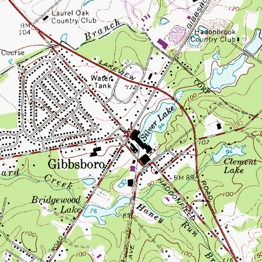 Topographic Map of Gibbsboro, NJ
