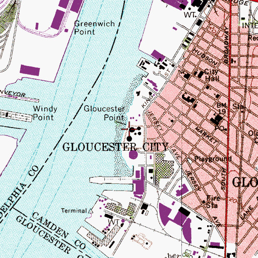 Topographic Map of Gloucester Point, NJ
