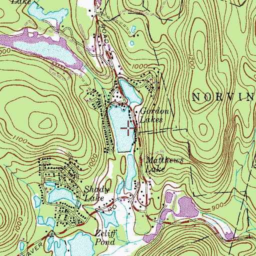 Topographic Map of Gordon Lakes, NJ