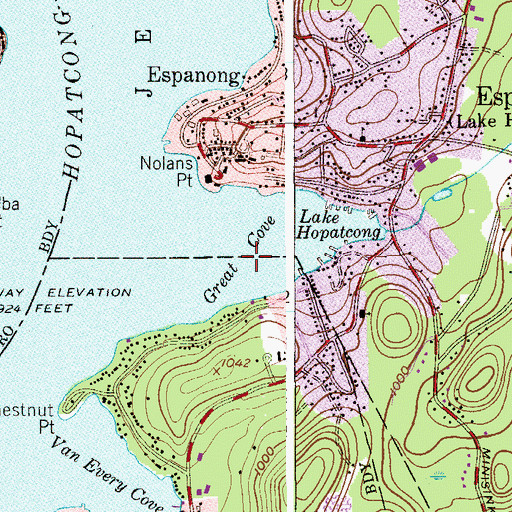 Topographic Map of Great Cove, NJ