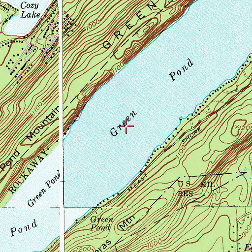 Topographic Map of Green Pond, NJ