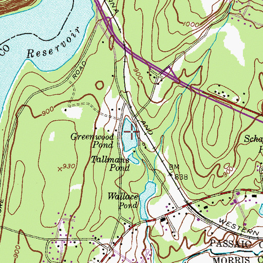 Topographic Map of Greenwood Pond, NJ