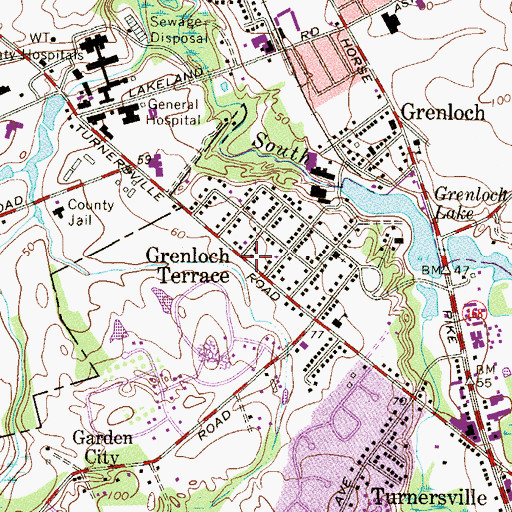 Topographic Map of Grenloch Terrace, NJ