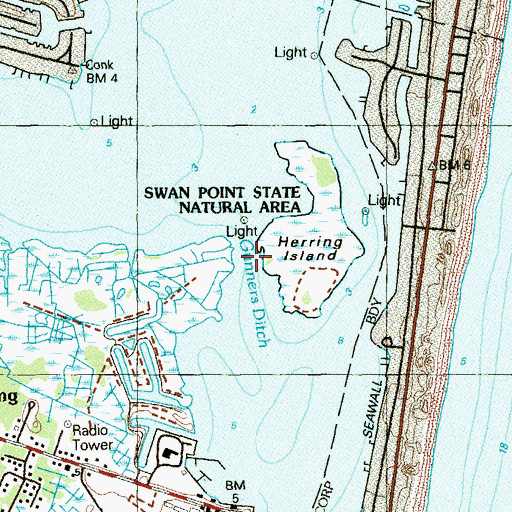 Topographic Map of Gunners Ditch, NJ