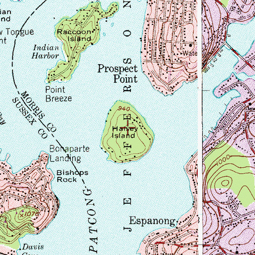 Topographic Map of Halsey Island, NJ
