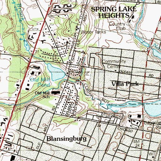 Topographic Map of Hannabrand Brook, NJ