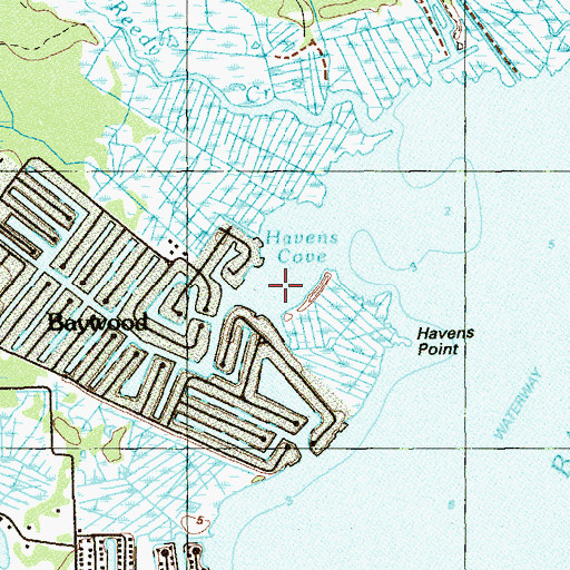 Topographic Map of Havens Cove, NJ