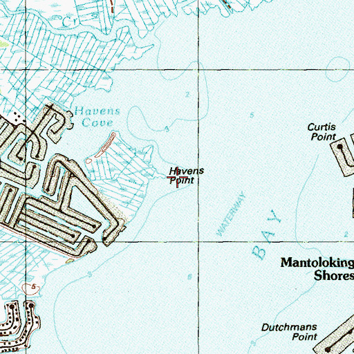 Topographic Map of Havens Point, NJ
